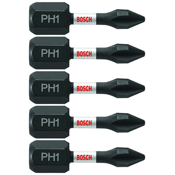 Bosch ITPH1105 Impact Tough Torx #1 Insert Bits, 1", 5-Piece