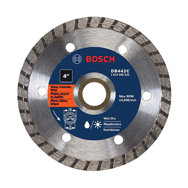 Bosch DB442C Premium Turbo Rim Diamond Blade for Smooth Cuts, 14500 RPM, 4"
