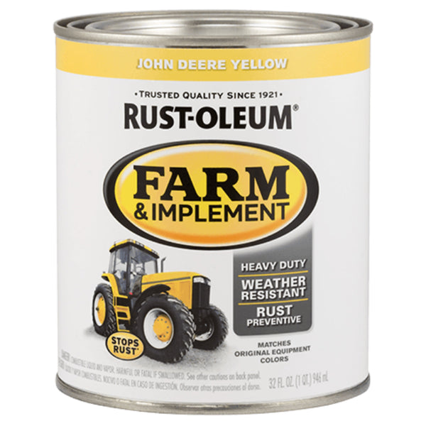 Rust-Oleum 280150 Specialty Farm & Implement Paint, JD Yellow, 1 Qt