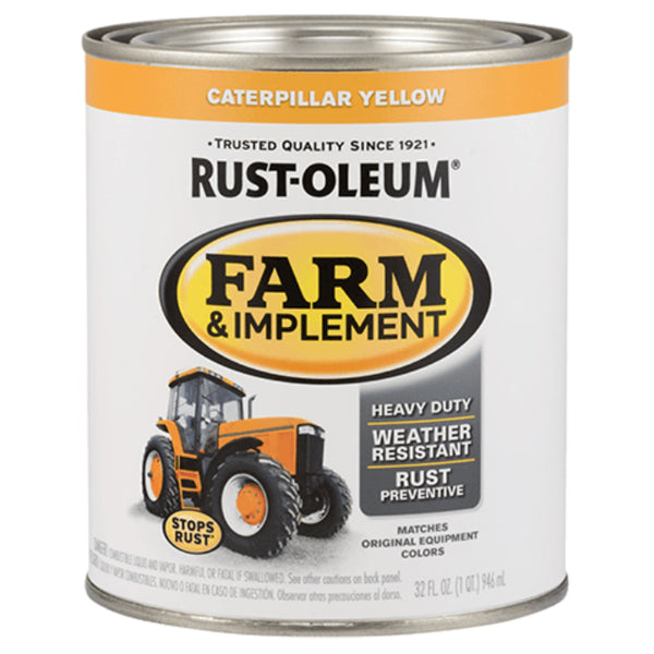 Rust-Oleum 280163 Specialty Farm & Implement Paint, Caterpillar Yellow, 1 Qt