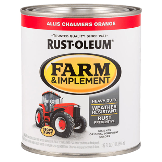 Rust-Oleum 280156 Specialty Farm & Implement Paint, Allis Chalmers Orange, 1 Qt