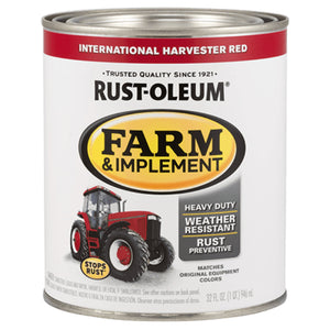 Rust-Oleum 280109 Specialty Farm & Implement Paint, International Red, 1 Qt