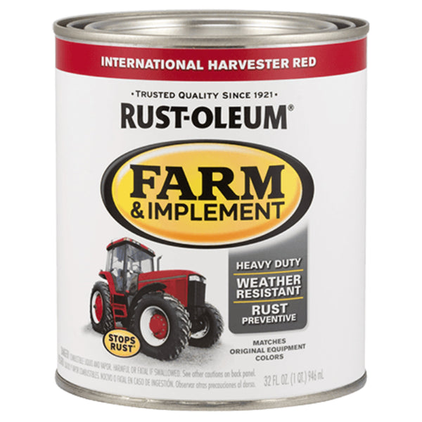 Rust-Oleum 280109 Specialty Farm & Implement Paint, International Red, 1 Qt