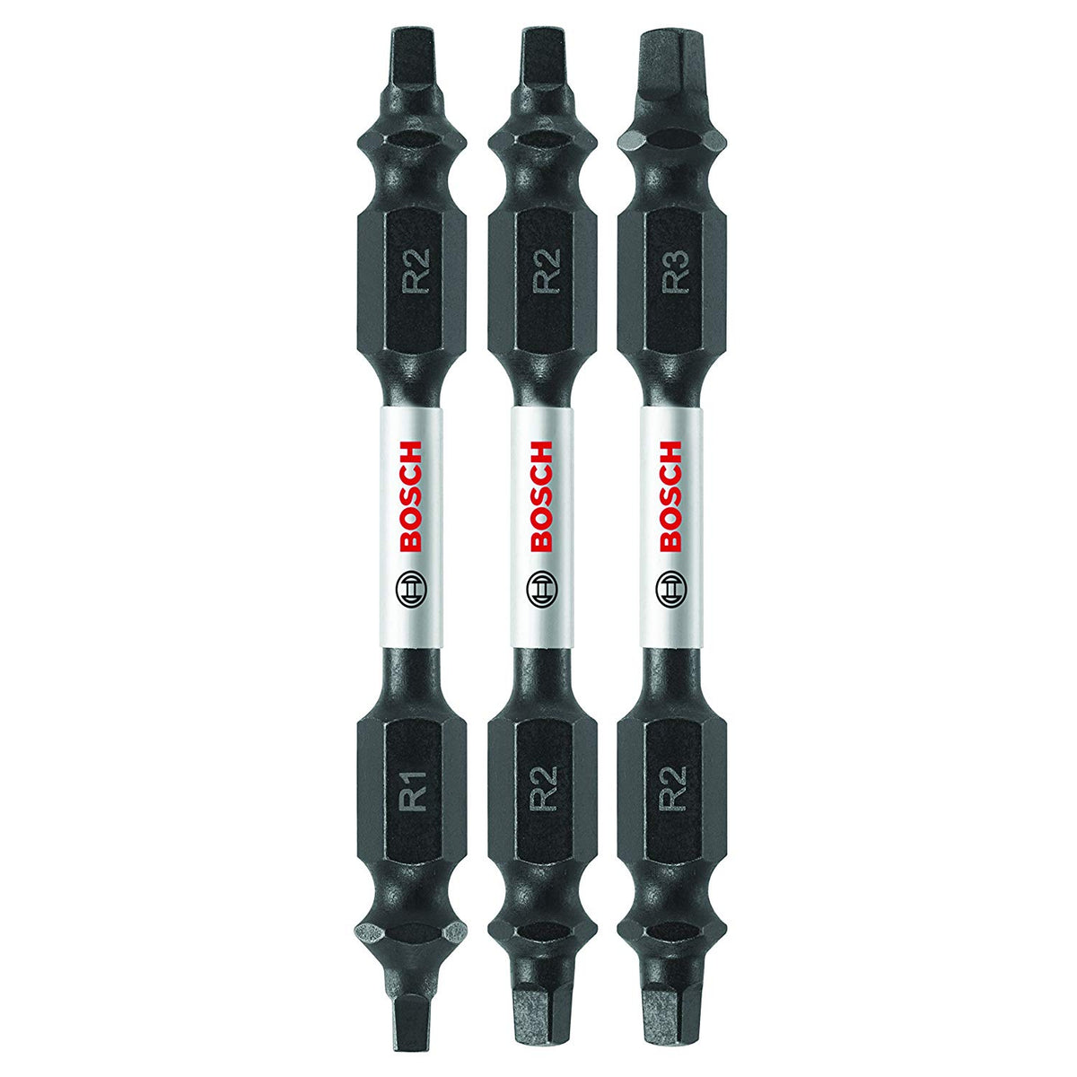 Bosch ITDESQV2503 Impact Tough Square Double-Ended Bits, 2.5", 3-Piece