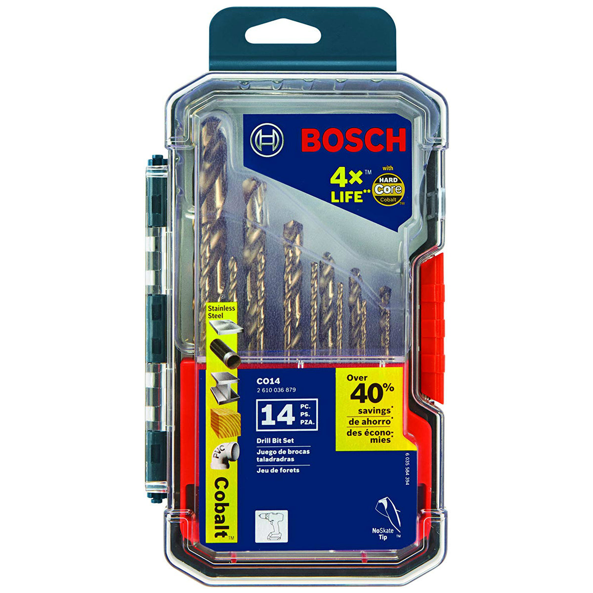 Bosch CO14 Cobalt Metal Drill Bit Set, 14-Piece