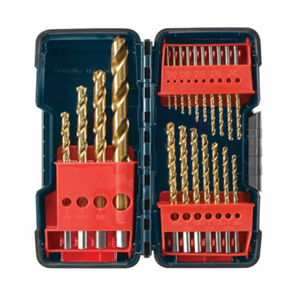 Bosch TI21A Titanium-Coated Metal Drill Bit Set, 21-Piece