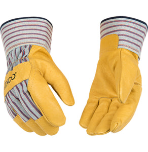 Kinco 1917-L Premium Grain Pigskin Palm with Safety Cuff, Tan, Large