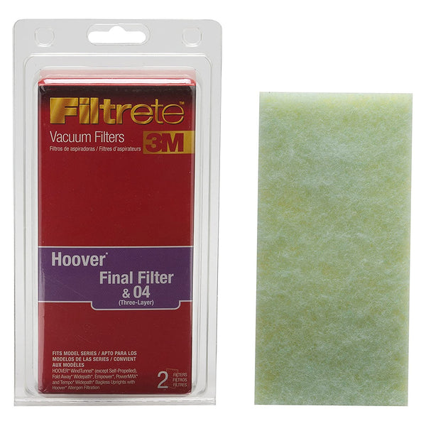 Filtrete 64802A-4 Hoover WT Final Filter, 2 Per Pack