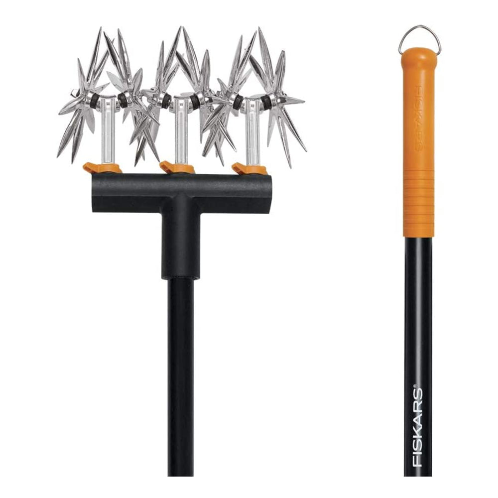 Fiskars 98966935 Extendable Rotary Cultivator, Steel Handle, 40"-60"