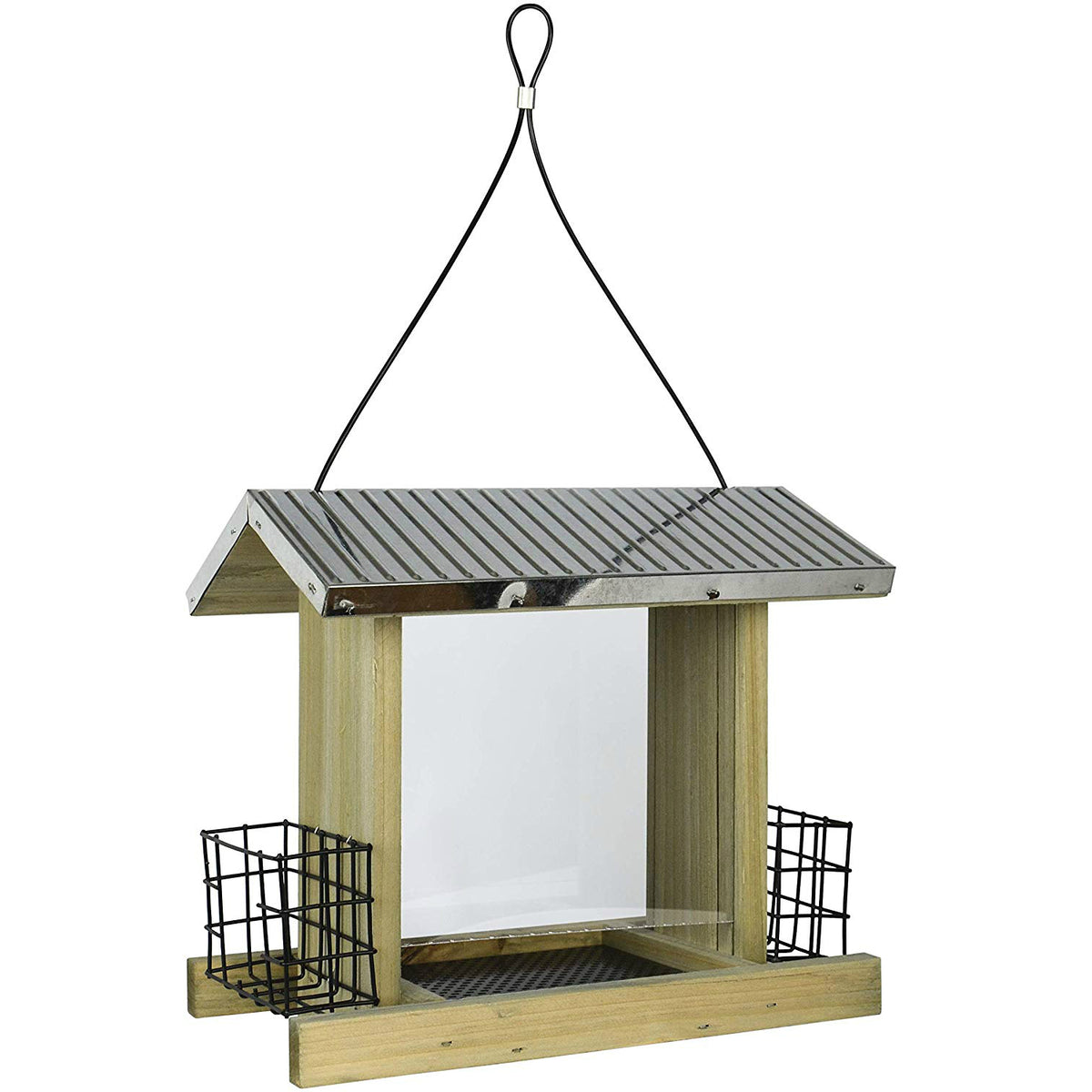 Nature's Way WWGF2 Galvanized Weathered Hopper Feeder, Holds 3 Qt Seed