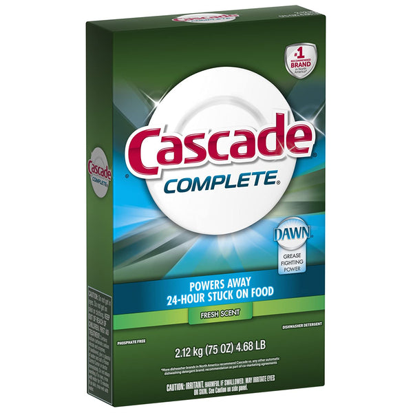 Cascade 33836 Complete Powder Dishwasher Detergent, Fresh Scent, 75 Oz