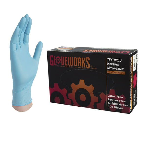 Gloveworks INPF46100 Latex-Free Industrial Gloves, Large