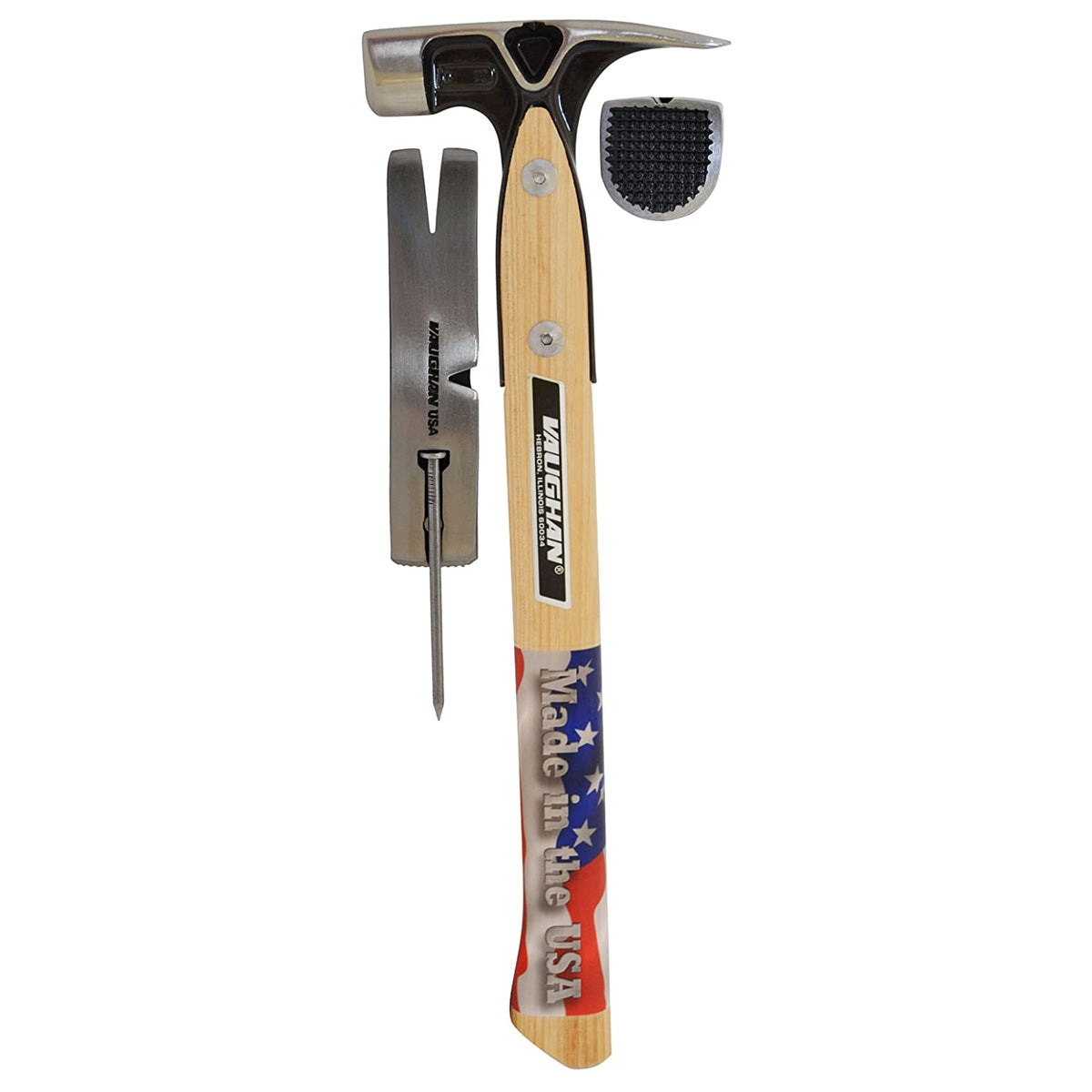 Vaughan VW18 Steel Head Rip Hammer, Magnetic Nail Starter w/Hickory Handle, 18 Oz