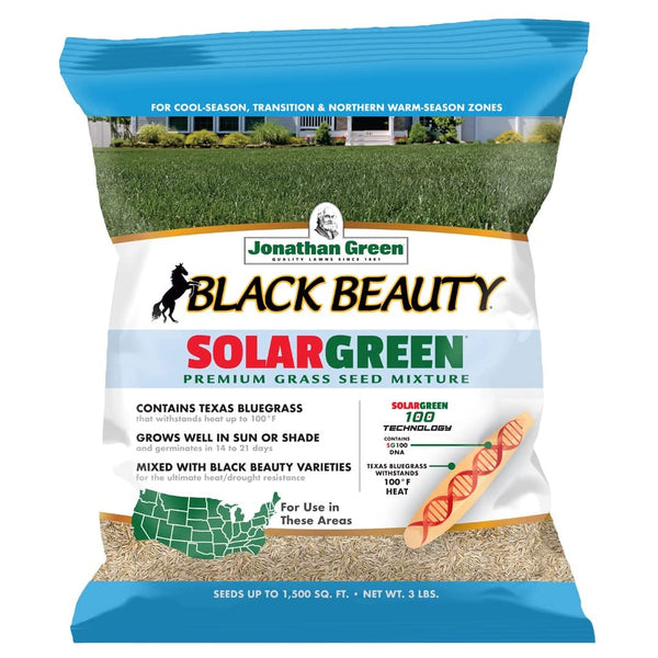 Jonathan Green 10510 Black Beauty SolarGreen Grass Seed, 3 Lbs