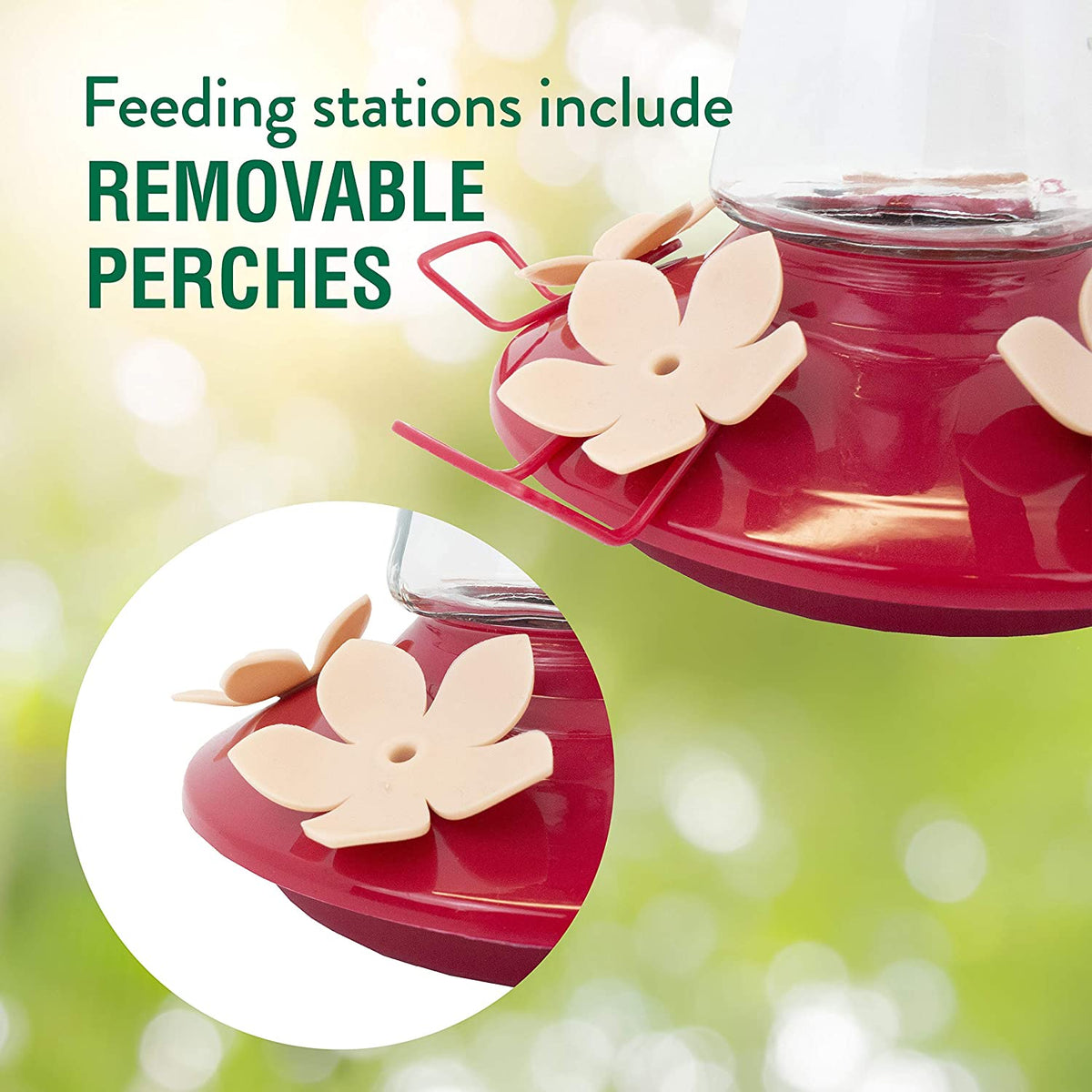 Perky-Pet 9201-6 Top-Fill Pinch-Waist Hummingbird Nectar Feeder, Glass