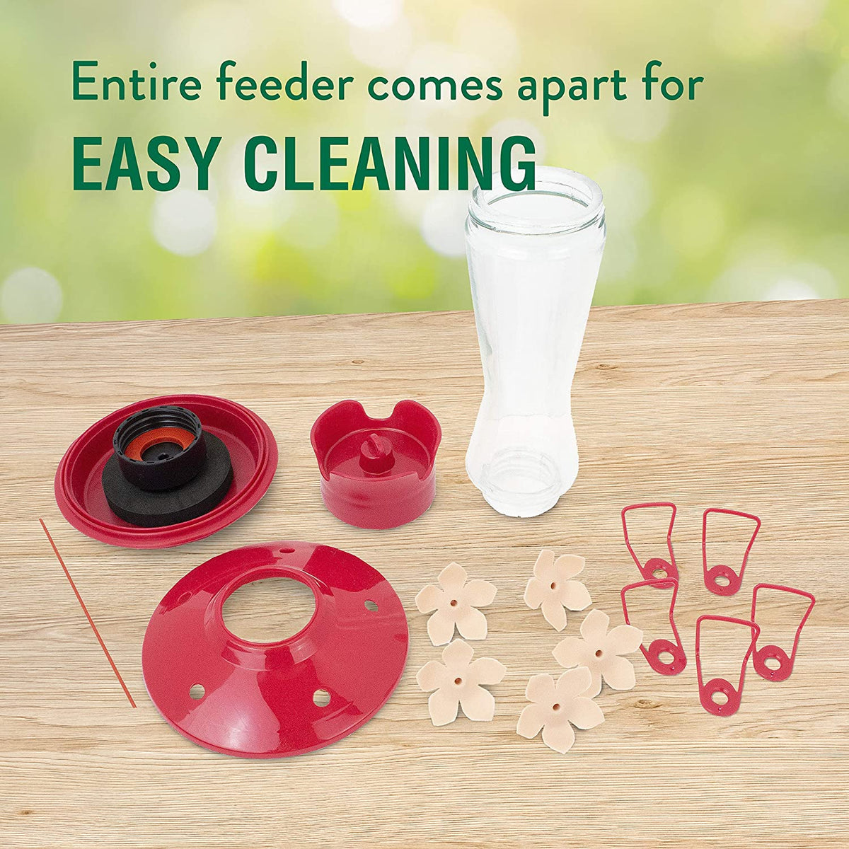Perky-Pet 9201-6 Top-Fill Pinch-Waist Hummingbird Nectar Feeder, Glass