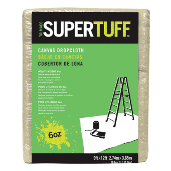 Trimaco 56701 Canvas Drop Cloth, 9&#039; x 12&#039;, Beige