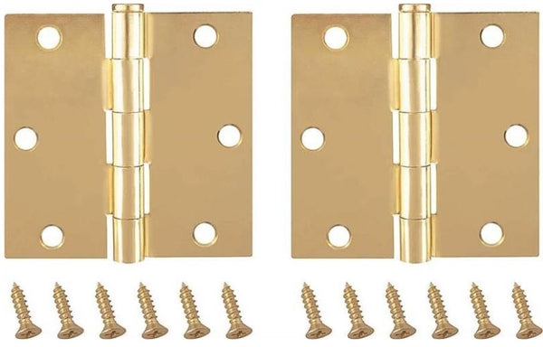 Prosource BH-202SB-PS Residential Door Hinges, 3-1/2" x 3-1/2", Satin Brass