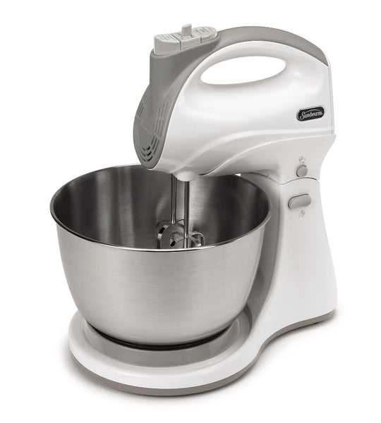 Sunbeam Mixmaster FPSBHS0301 Hand & Stand Mixer, 250 Watt, 5 Speed, White