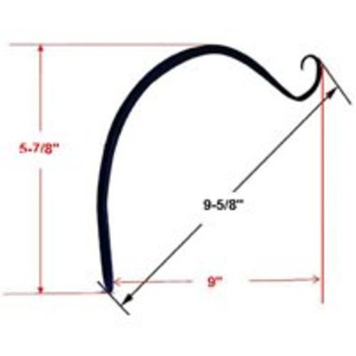 Landscapers Select GF-3023 Wall Mounting Hanging Plant Hook, Black, 9 in L