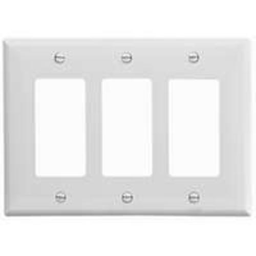 Cooper Wiring PJ263W 3-Gang Decorator GFCI Wallplate, White