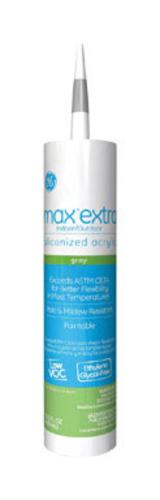 GE GE22665 Maxextra Siliconized Acrylic Window & Door Caulk, Gray, 10.1 Oz