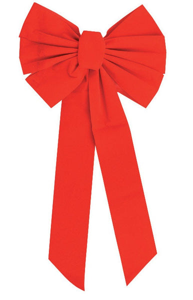 Holiday Trims 7347 Velvet Bow,12" x 26", Red