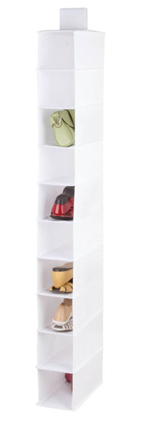 Honey Can Do SFT-01576 10-Shelf Non-Woven Hanging Shoe Organizer, white