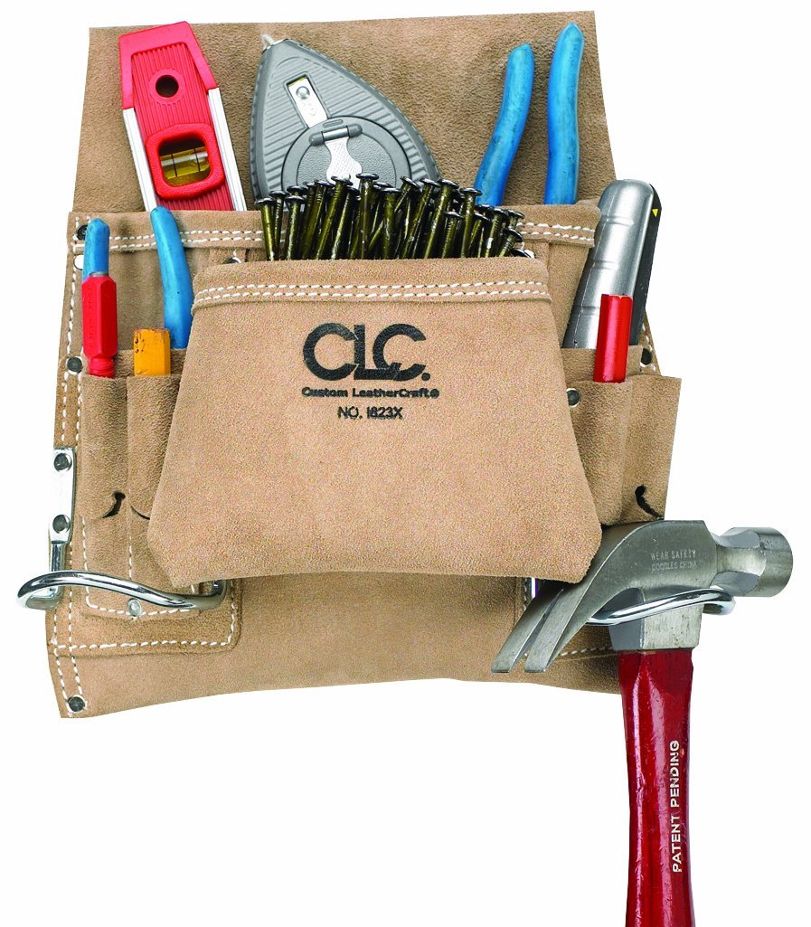 CLC I823X Carpenter&#039;s Nail & Tool Bag, 8 Pockets
