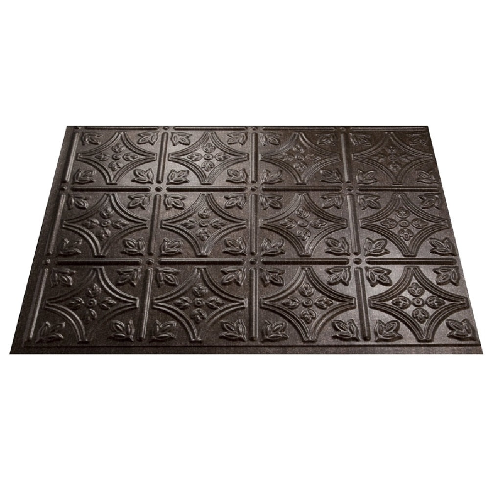 Fasade D6027 Traditional 1 Backsplash Panel, PVC, Smoked Pewter