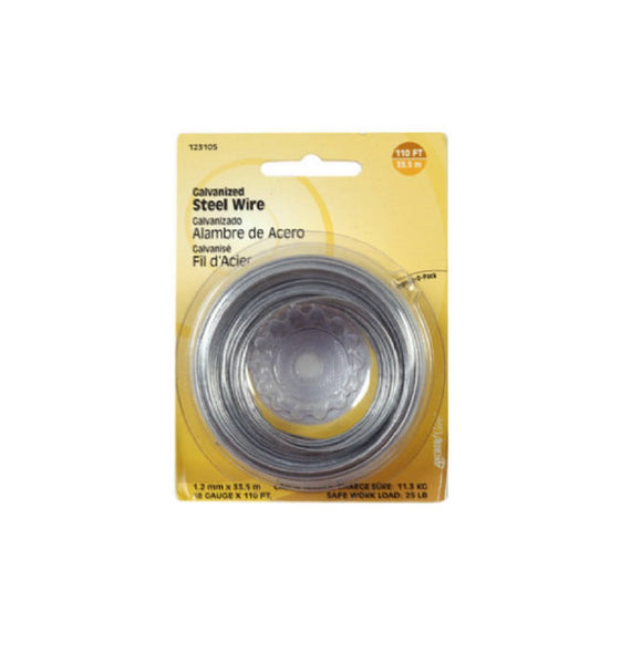 Hillman Fasteners 123133 Galvanized Wire, 50', 19 Gauge