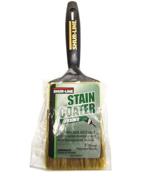 Shur-Line 863P One Coat Poly/Bristle Stain Brush, 3"