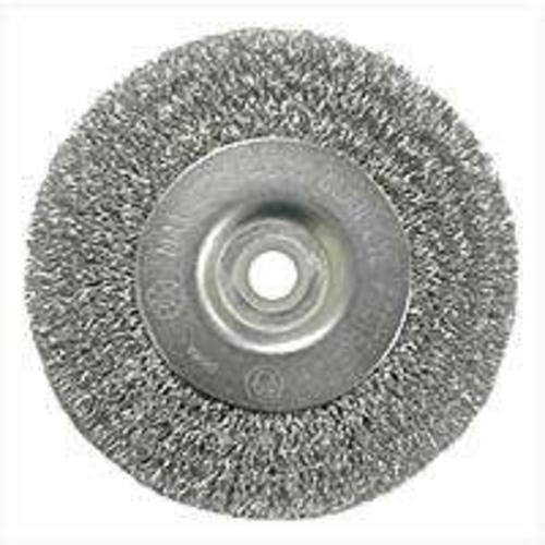 Weiler 36401 Fine Grade Crimped Wire Wheel Brush, 3" Dia x 1/2" - 3/8"