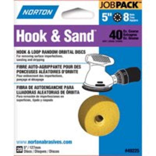 Norton 07660749225 P40-Grit Hook & Sand Disc, 5"