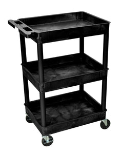 Luxor STC111-B Utility Tub Cart, 3 Shelf