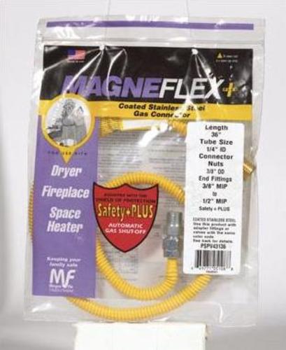 BrassCraft CSSL47E-36P Safety Plus Gas Connector, 36"