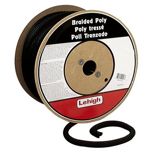 Derby BKSBP860 Solid Braid Poly Rope 3/8" x 600&#039;, Black