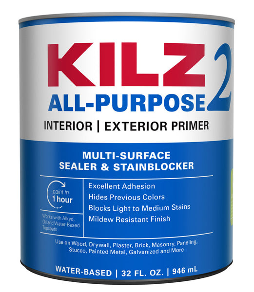 Kilz 2® 20002 White Water-Based Primer and Sealer 1 qt.