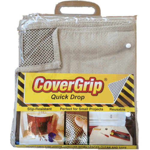 CoverGrip 35408 Slip Resistant Canvas Drop Cloth, 3.5&#039; x 4&#039;