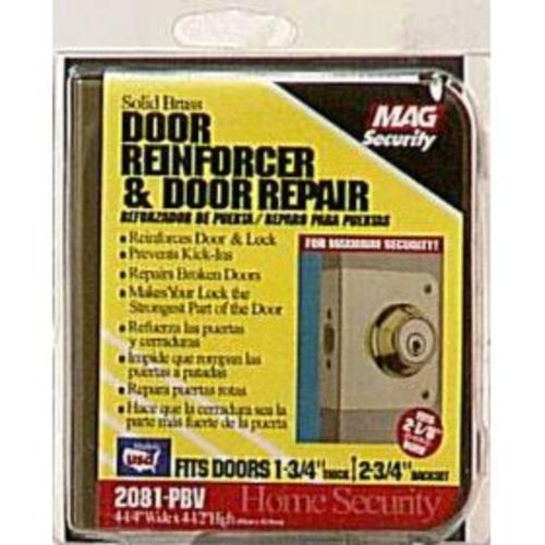 Prime-Line U 9558 Lock And Door Reinforcer, Brass, 2-1/8"