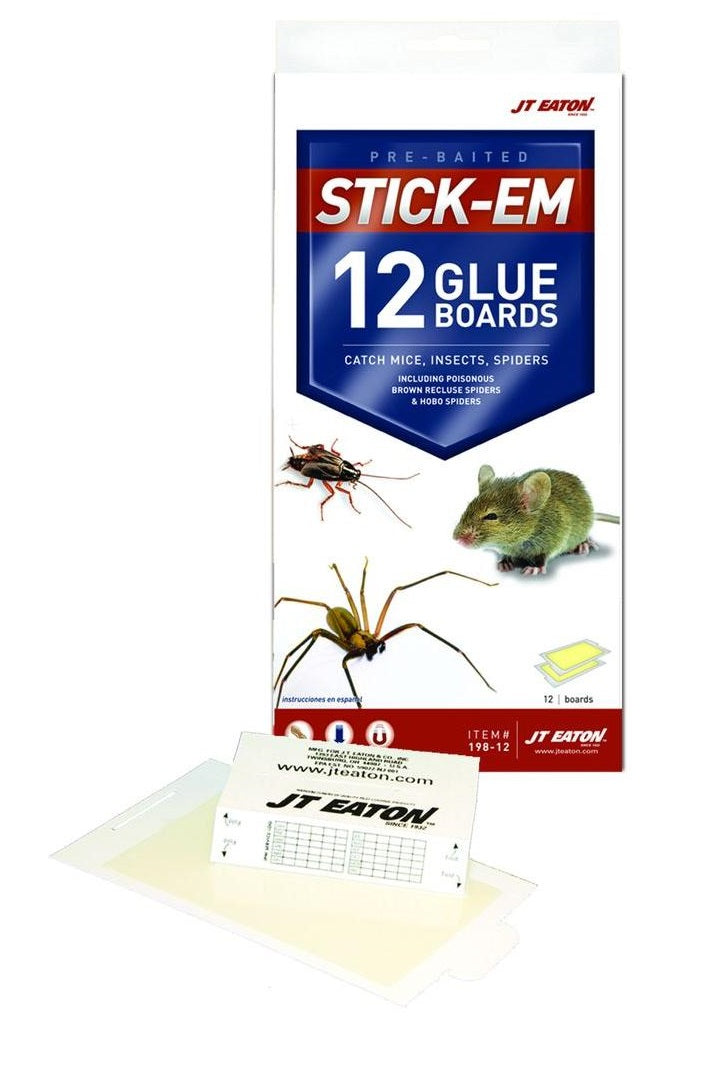 JT Eaton 198-12Pest Catchers Peanut Butter Scented Glue Board, 12 Piece