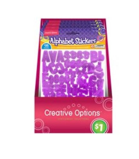 Creative Options 9906 Self-Adhesive Alphabet Sticker, Assorted Shapes & Colors