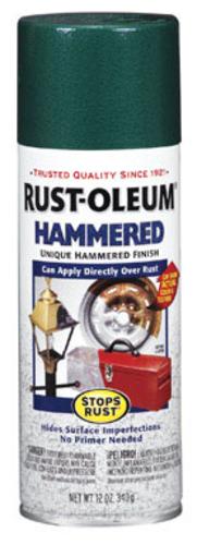 Stops Rust 7211-830 Hammered Enamel Spray Paint 12 Oz, Deep Green