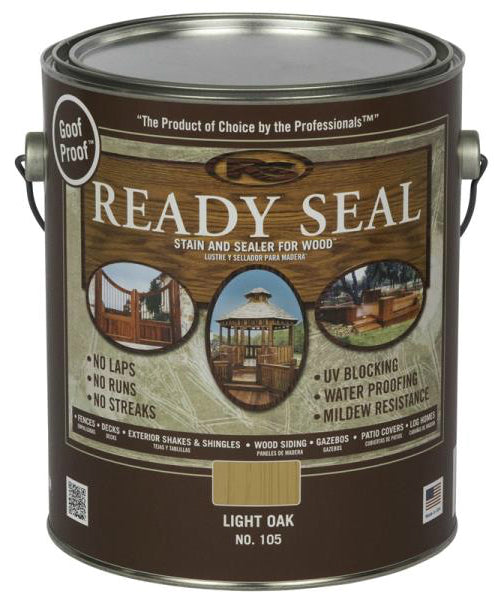 Ready Seal 105 Light Oak Exterior Wood Stain and Sealer, 1 Gallon