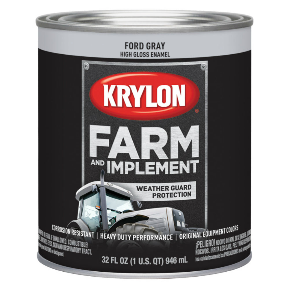 Krylon K02028000 Farm & Implement Paint, Ford Gray, 32 Oz