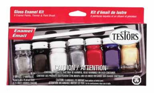 Testors 9115X Waterproof Gloss Enamel Hobby Paint Kit