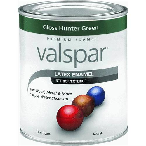 Valspar 410.0065096.005 Interior/Exterior Acrylic Latex Enamel, 1 Quart,  Gloss, Hunter Green