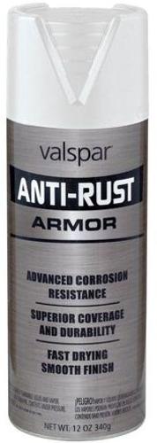 Valspar 044.0021900.076 Anti-Rust Armor Spray Paint, 12 Oz, White