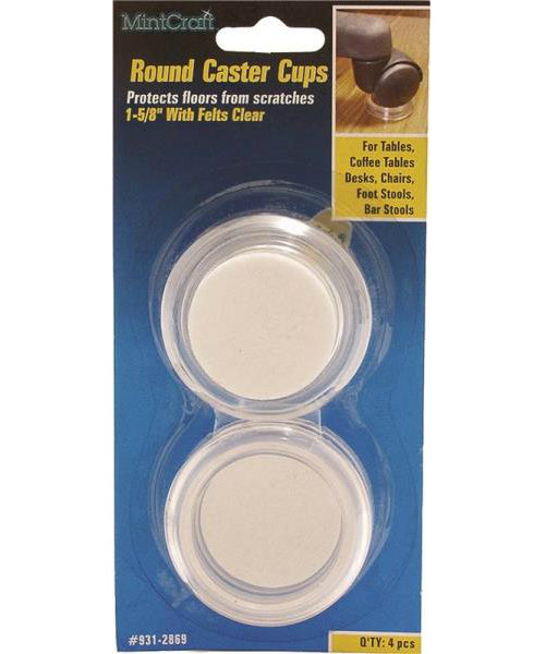 Prosource FE-50820-PS Felt Caster Cups Protective Pads, Clear, 1-5/8"