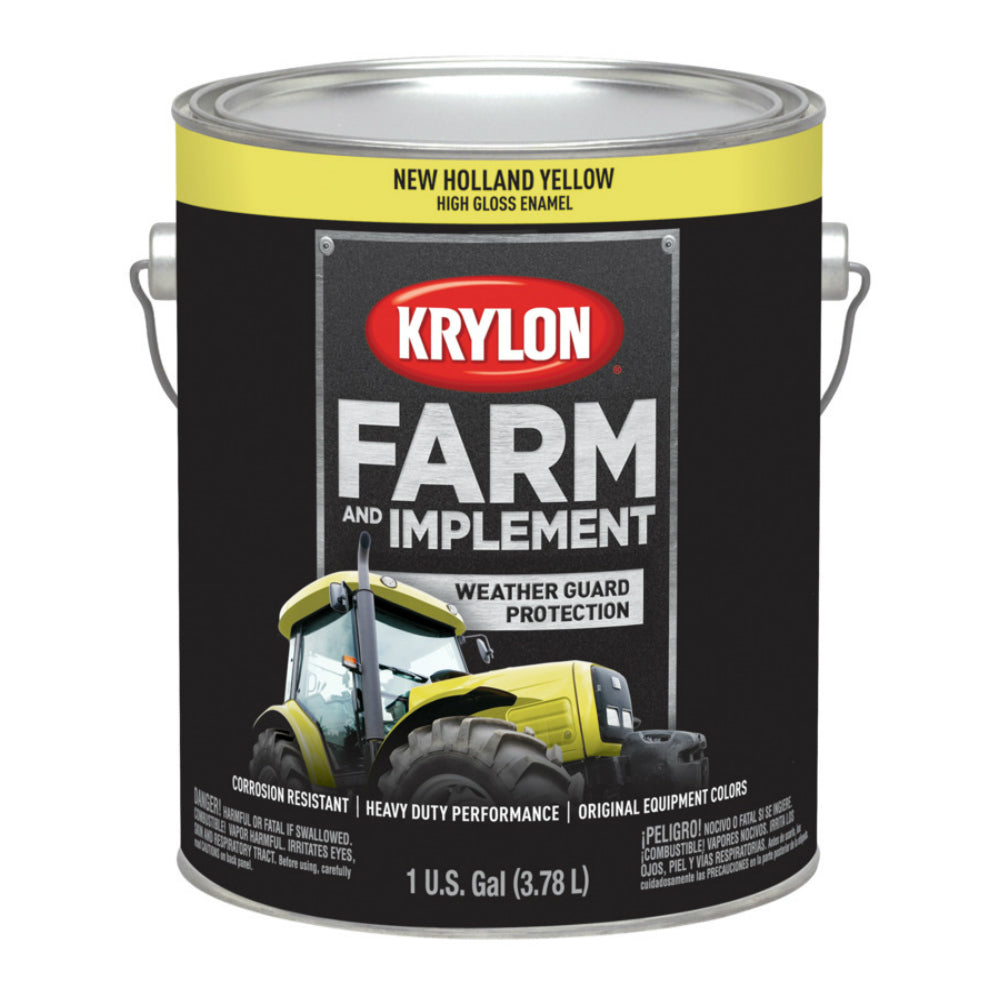 Krylon K01975000 Farm & Implement Paint, N H Yellow, 1 Gallon
